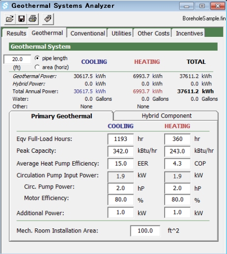 GSA Module - Geothermal Tab