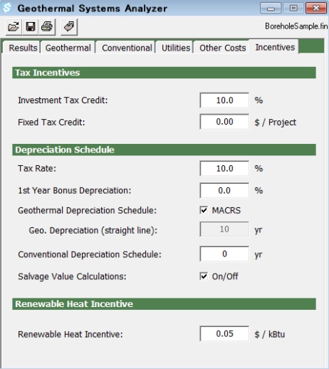 GSA Module - Incentives Tab